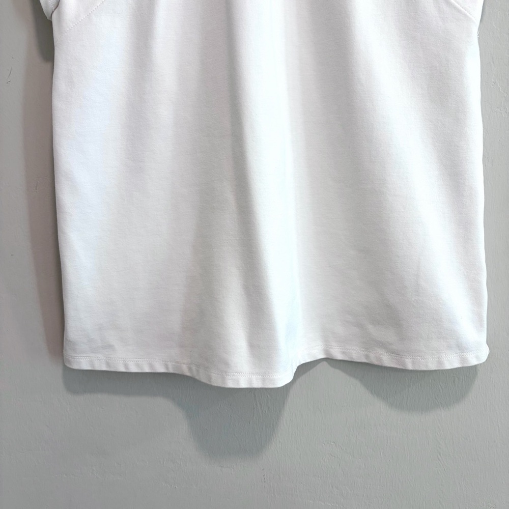 Cable & Gauge Short Sleeve Button Shoulder Ponte Knit Top - Picture 4 of 10